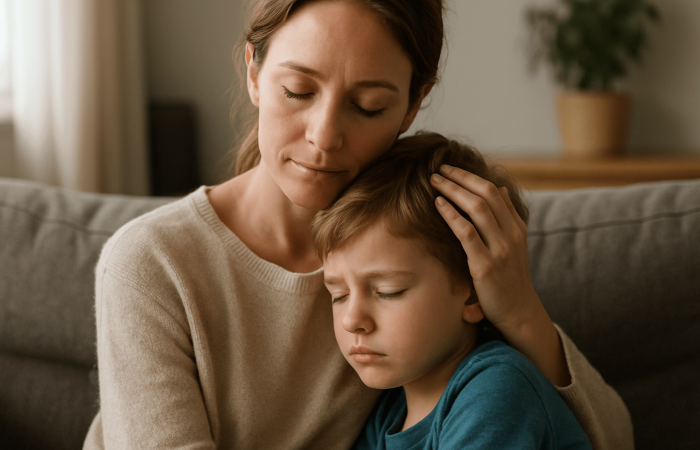 Kind hat Angst und ist unsicher