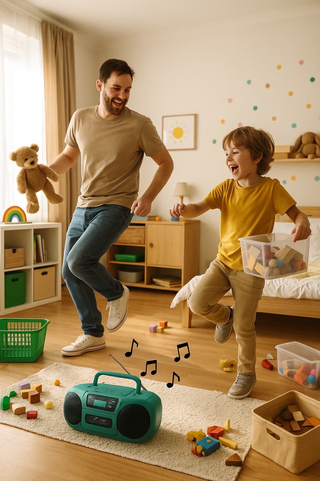 Aufräumspiel mit Musik